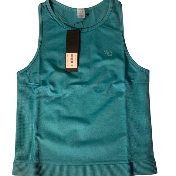 Vanquish Elevate Seamless Emeraid Teal Racer Back MIDI Tank Top Large - Picture 1 of 7